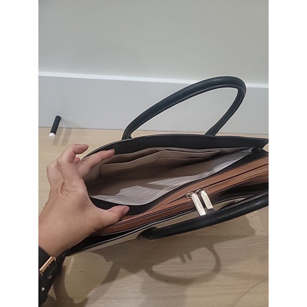 Kate Spade Knott Large Cream Tan Leather Laptop Work Commuter Bag Travel School - Picture 10 of 14